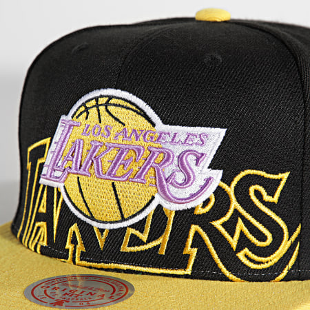 Mitchell and Ness - Casquette Snapback NBA Low Big Face Los Angeles Lakers Noir Jaune