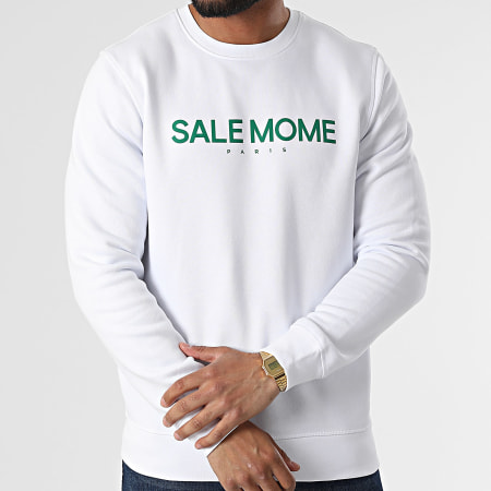 Sale Môme Paris - Sweat Crewneck Croco Blanc Vert