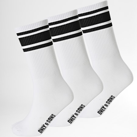 Only And Sons - Pack De 3 Pares De Calcetines Person Rayas Blanco