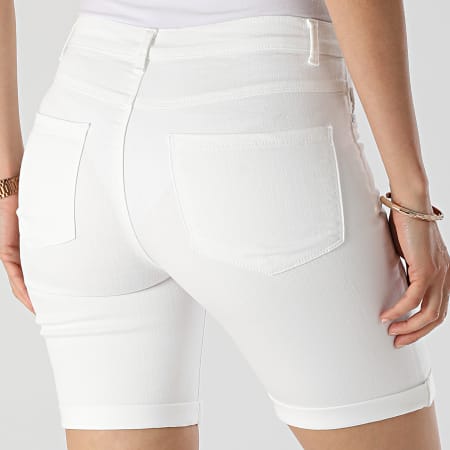 Only - Pantalones cortos de mezclilla para mujer Rain Life Blanco