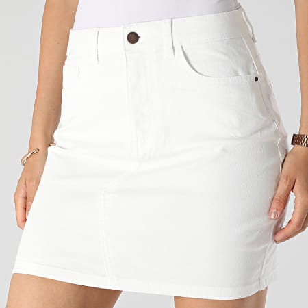 Only - Jupe Jean Femme 15257595 Blanc