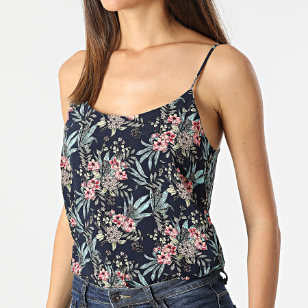 Vero Moda - Camiseta sin mangas con estampado floral azul marino para mujer