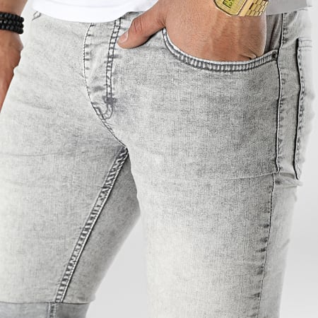 Black Industry - Short Jean Skinny 4768 Gris Clair Chiné