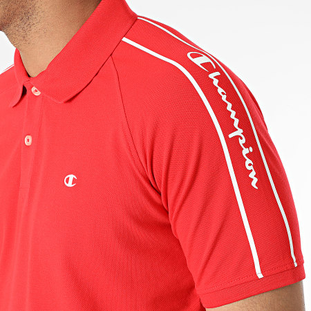 Champion - Polo Manches Courtes A Bandes 217499 Rouge