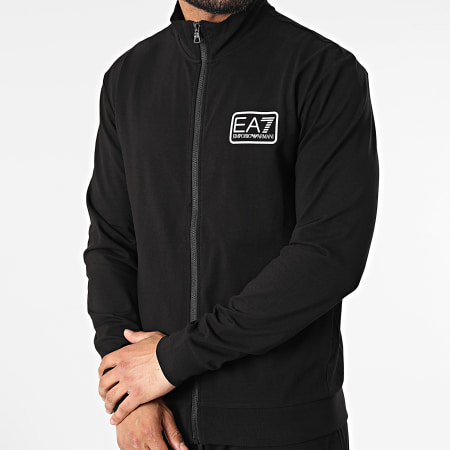EA7 Emporio Armani - Conjunto de chaqueta con cremallera y pantalones de jogging 3LPV51-PJCSZ Negro