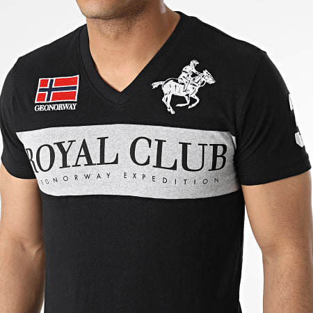 Geographical Norway - Camiseta cuello pico Jahorse negra