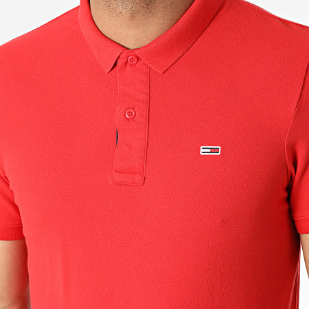 Tommy Jeans - Polo Manches Courtes Solid Stretch 2219 Rouge