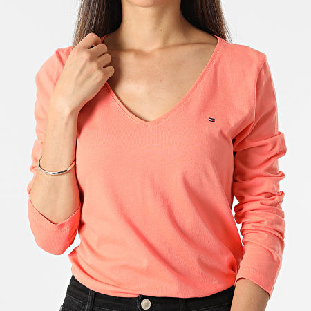 Tommy Hilfiger - Tee Shirt Manches Longues Femme 0489 Corail