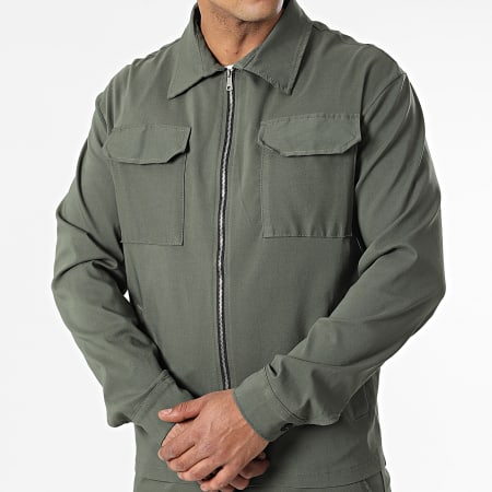 Uniplay - Set pantaloni da jogging e giacca con zip UY836 Verde cachi
