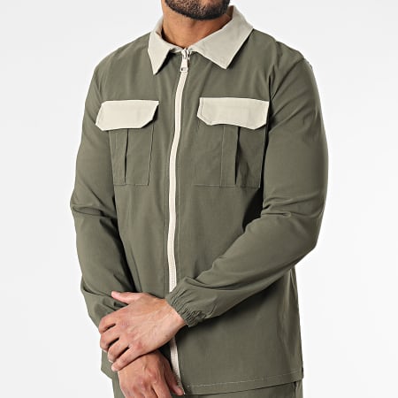 Uniplay - UP-ES-86 Khaki Verde Beige Giacca con zip Pantaloni Set da jogging