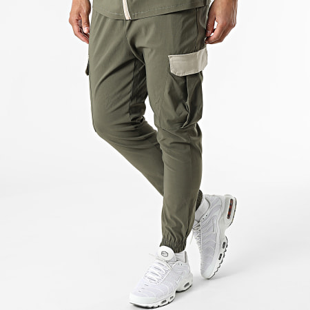 Uniplay - UP-ES-86 Khaki Verde Beige Giacca con zip Pantaloni Set da jogging