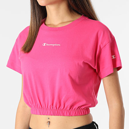 Champion - Tee Shirt Femme Crop 115211 Rose