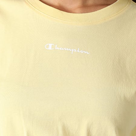 Champion - Tee Shirt Femme Crop 115211 Jaune