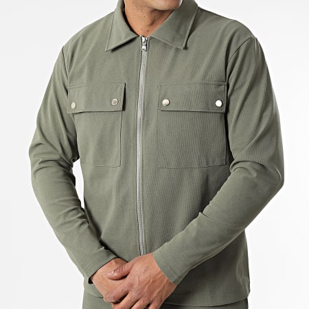 Uniplay - Conjunto de pantalones cargo con chaqueta con cremallera 22047 Verde caqui