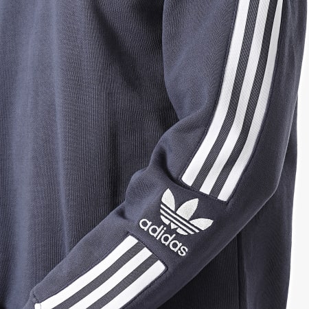 Adidas Originals - Felpa girocollo a righe HC1997 blu navy