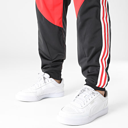 adidas - Pantalon Jogging Tricolore A Bandes HC2078 Rouge Noir