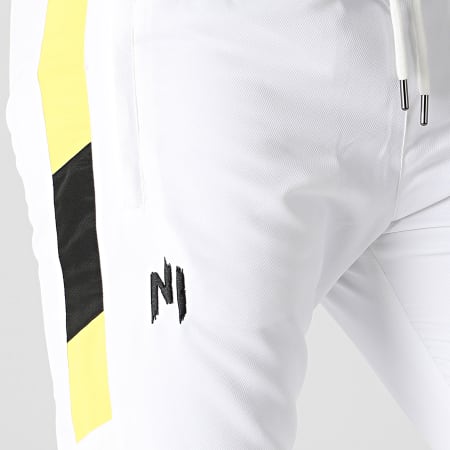 NI by Ninho - Pantalón Jogging Rayas Uzi blanco amarillo