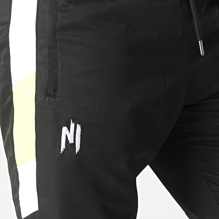 NI by Ninho - Pantalon Jogging A Bandes Uzi Noir Blanc Jaune