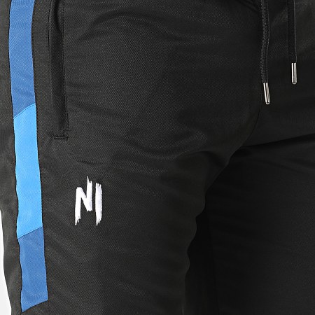 NI by Ninho - Pantalon Jogging A Bandes Uzi Noir Bleu