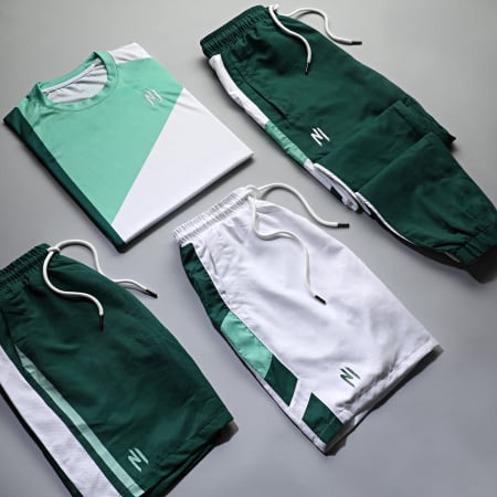 NI by Ninho - Pantaloni da jogging a fascia Uzi Verde Bianco