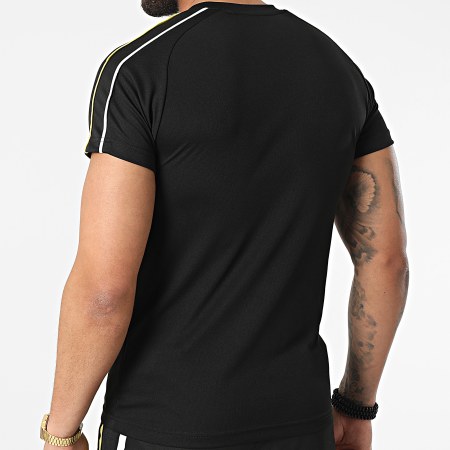 NI by Ninho - Conjunto de pantalones cortos de camiseta de jogging de diamante blanco amarillo negro