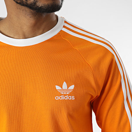 Adidas Originals - Camiseta Manga Larga Con 3 Rayas HE9531 Naranja