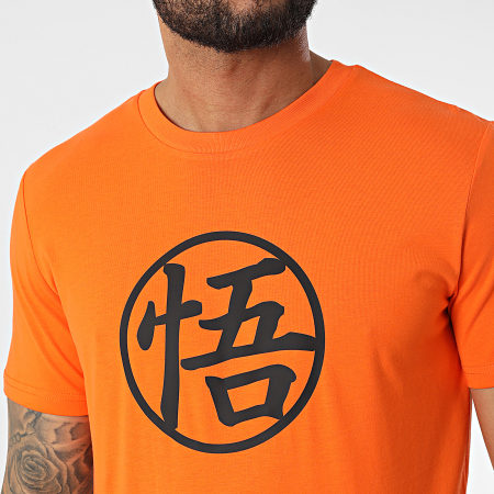 Dragon Ball Z - Tee Shirt Goku Kanji Orange Noir