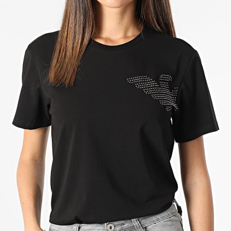 Emporio Armani - Camiseta Mujer Strass 211856-2R473 Negro
