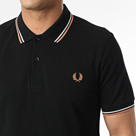 Fred Perry - Polo Manches Courtes Twin Tipped M3600 Noir Orange