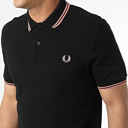 Fred Perry - Polo Manches Courtes Twin Tipped M3600 Noir Rose