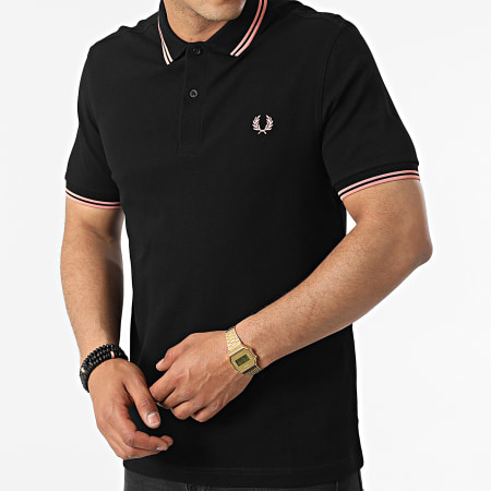 Fred Perry - Polo Manches Courtes Twin Tipped M3600 Noir Rose