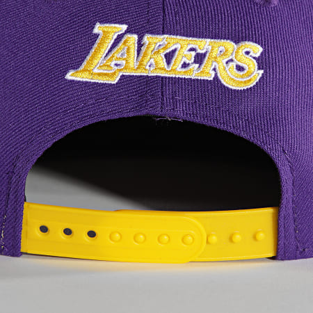 New Era - Casquette Snapback 9Fifty Team Wordmark Los Angeles Lakers Violet Jaune