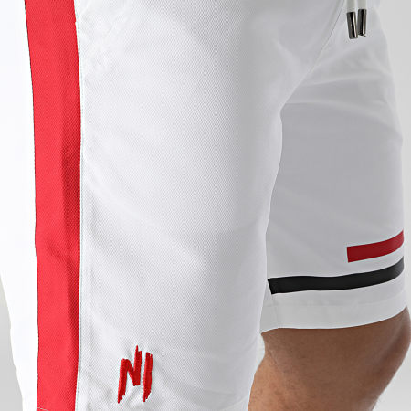 NI by Ninho - Pantalón Corto Jogging Rayas Sharp blanco rojo