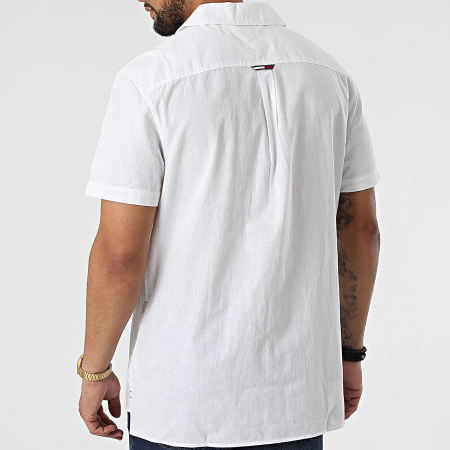 Tommy Jeans - Chemise A Manches Courtes Spring Linen Camp 2976 Blanc