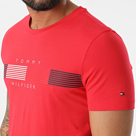 Tommy Hilfiger - Tee Shirt Chest Corp Stripe Graphic 5612 Rouge