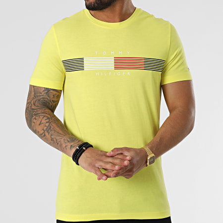 Tommy Hilfiger - Tee Shirt Chest Corp Stripe Graphic 5612 Jaune