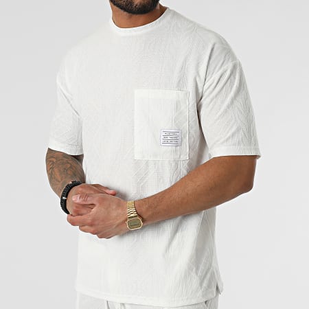 Classic Series - Set di maglietta con tasca sul petto e pantaloncini da jogging PP6001-6002 Beige chiaro
