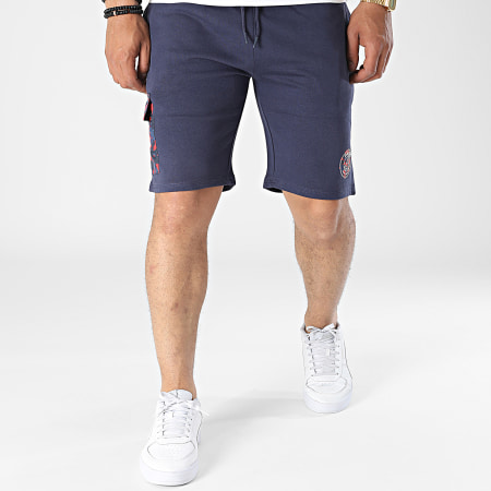 PSG - Pantalones cortos de jogging Paris Saint-Germain P14353 azul marino