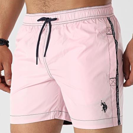 US Polo ASSN - Pantaloncini da bagno a fascia rosa Bram