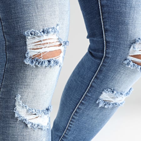 LBO - Jeans skinny con strappi 0047 Denim Blu Medio