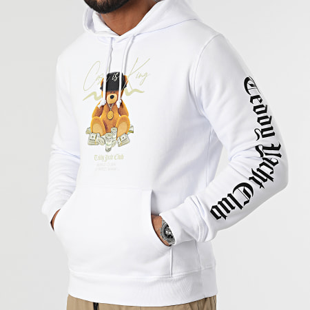 Teddy Yacht Club - Sweat Capuche Front Cash Is King Blanc