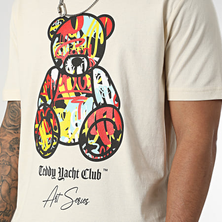Teddy Yacht Club - Tee Shirt Oversize Large Art Series Front Beige Vintage