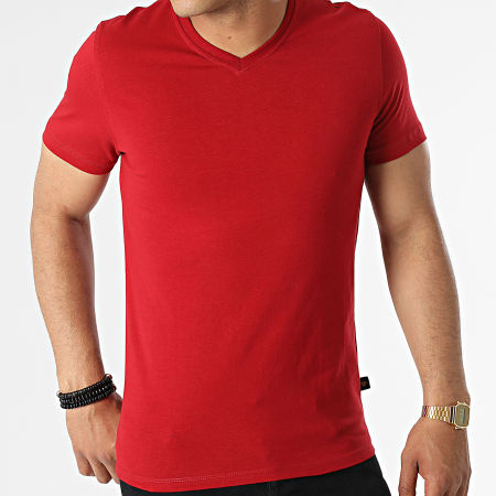 Armita - T-shirt con scollo a V TV-350 Bordeaux