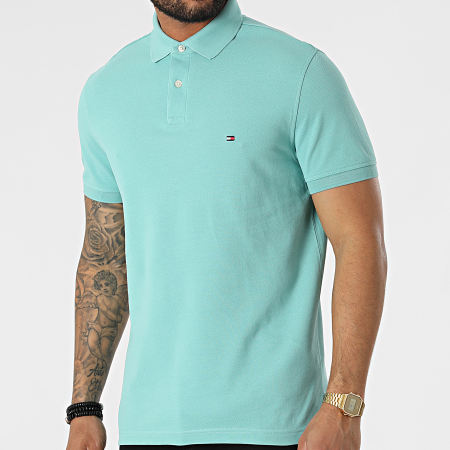 Tommy Hilfiger - Polo Manches Courtes Regular Polo 1985 7770 Turquoise
