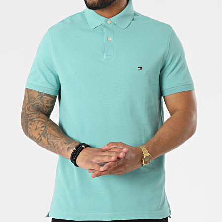 Tommy Hilfiger - Polo Manches Courtes Regular Polo 1985 7770 Turquoise