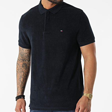 Tommy Hilfiger - Polo A Manches Courtes Micro Towelling 5686 Bleu Marine