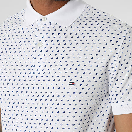 Tommy Hilfiger - Polo A Manches Courtes Micro Print 6831 Blanc