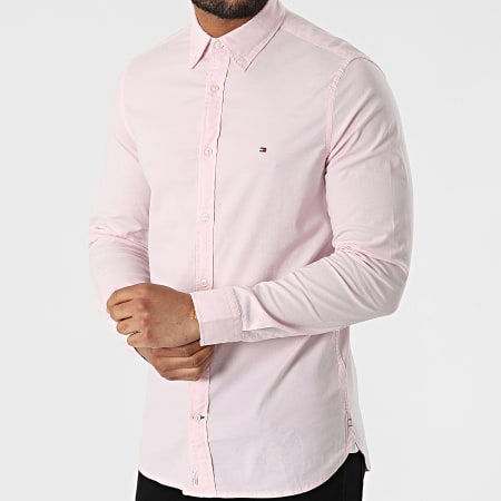 Tommy Hilfiger - Chemise A Manches Longues 1985 Flex Oxford 7110 Rose Clair