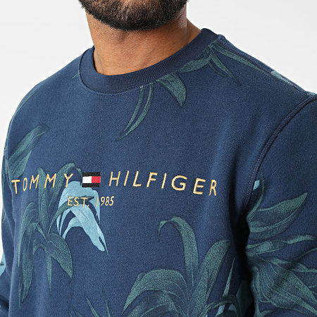 Tommy Hilfiger - Sweat Crewneck Palm Floral Tommy Logo 8520 Bleu Marine Floral