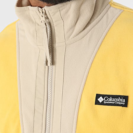 Columbia - Back Bowl 1890764 Giacca in pile giallo beige con collo a zip